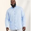 Tops Jermyn u0026 Bond | Double-Collar Long Sleeve Sport Shirt Blue