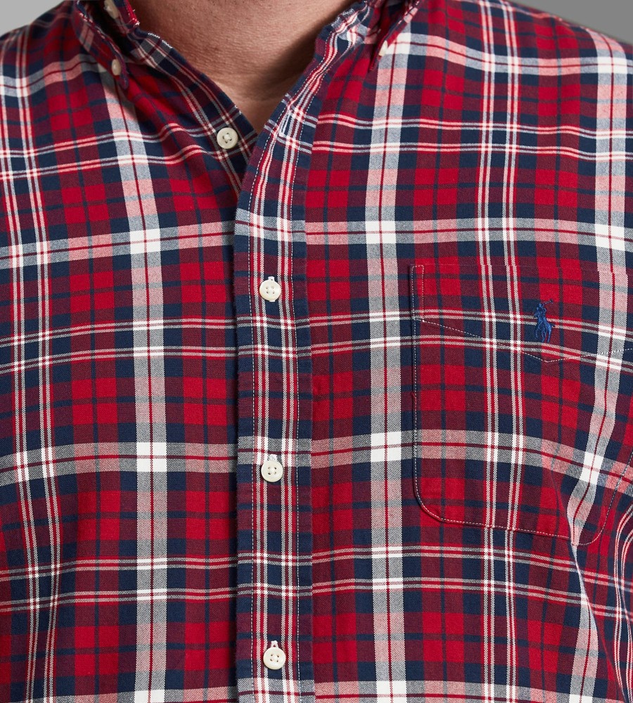 Tops Polo Ralph Lauren | Plaid Oxford Long Sleeve Sport Shirt Red