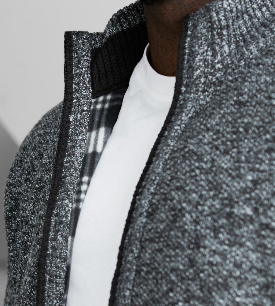 Tops Hechter Paris | Mock Neck Fleece-Lined Cardigan