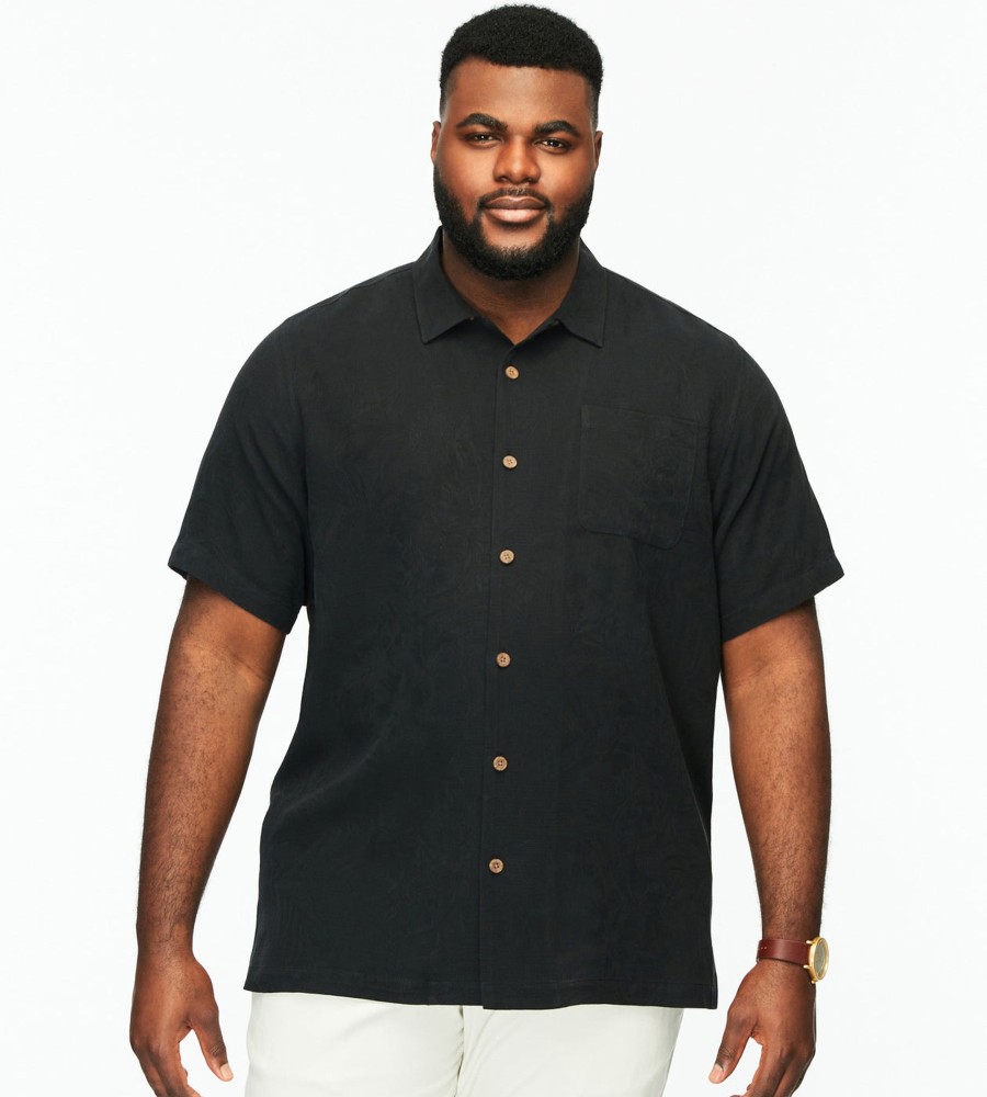 Tops Tommy Bahama | Tropic Isles Tonal Jacquard Short Sleeve Sport Shirt