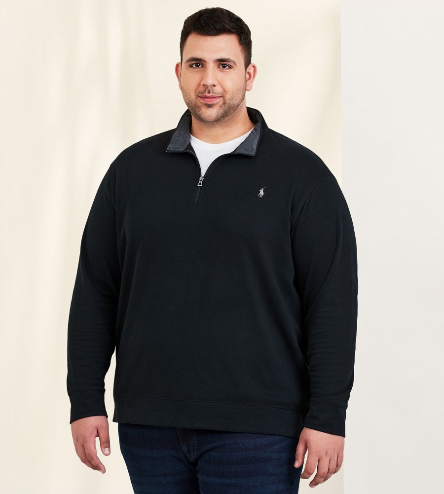 Tops Polo Ralph Lauren | Luxury Jersey Quarter-Zip Pullover Black