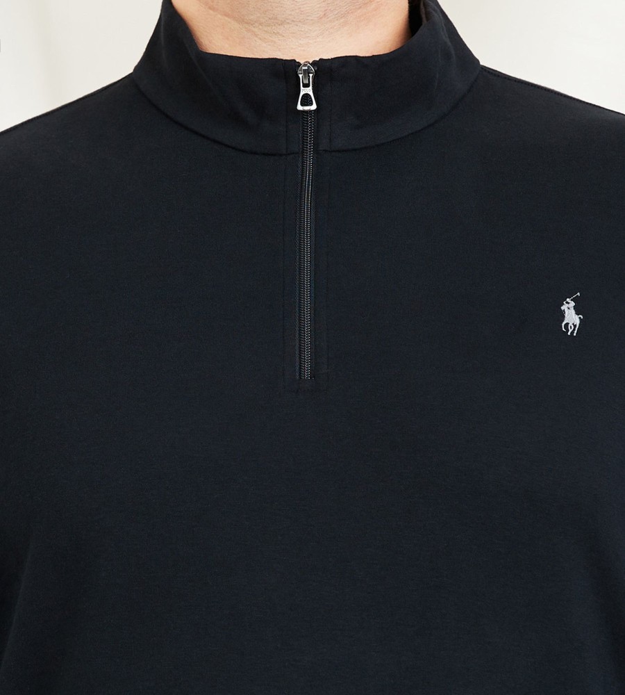 Tops Polo Ralph Lauren | Luxury Jersey Quarter-Zip Pullover Black