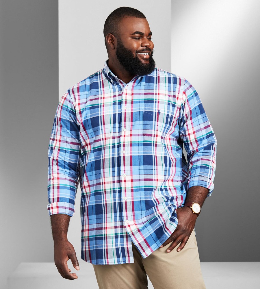 Tops Polo Ralph Lauren | Plaid Oxford Long Sleeve Sport Shirt Blue