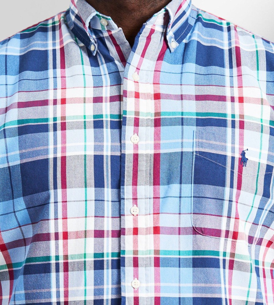 Tops Polo Ralph Lauren | Plaid Oxford Long Sleeve Sport Shirt Blue