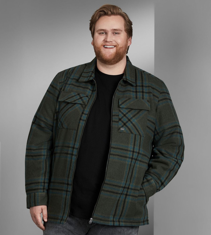 Tops Projek Raw | Quilt-Lined Plaid Shacket Green