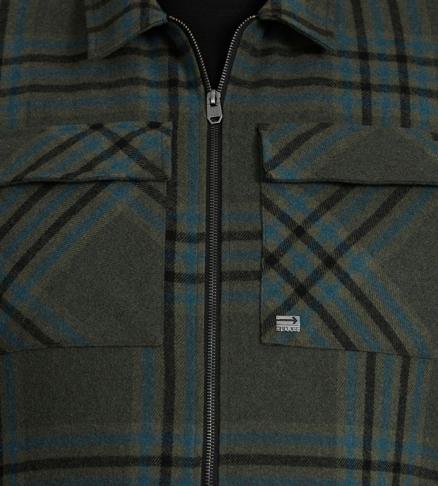 Tops Projek Raw | Quilt-Lined Plaid Shacket Green